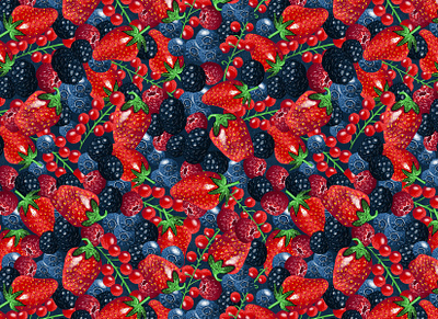 Red Fruits Illustrated Pattern berries fruits fruits pattern illustrated pattern illustration illustrator pattern pattern art photoshop surface pattern textile