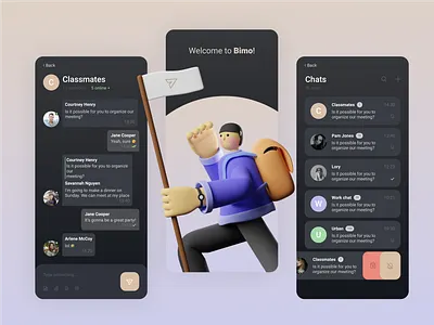 Bimo messenger concept app banner concept design graphic landing page ui ux web webdesign