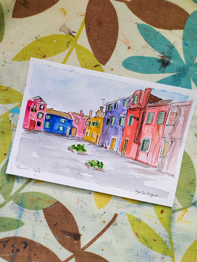 Burano, Italy illustration italy sketch travel travelsketch watercolor