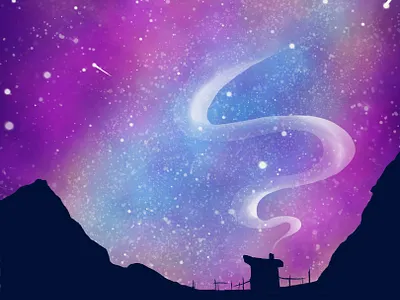 Galaxy design digital art illustration procreate