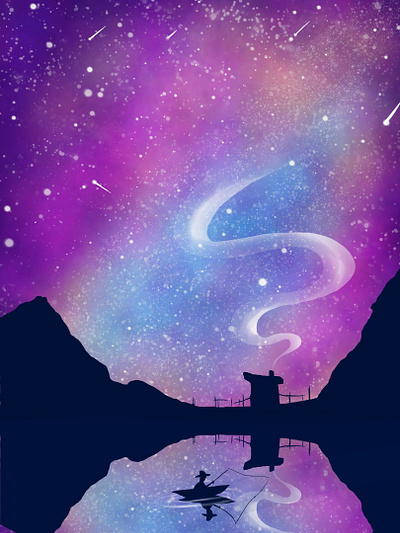 Galaxy design digital art illustration procreate