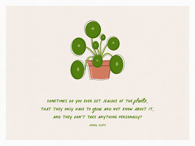 Plants card illustration jenny slate offset plants quote texture