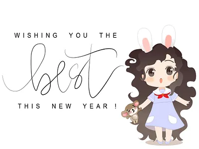 new year design digital art digital painting flat illustration typography vector