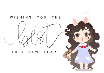 new year design digital art digital painting flat illustration typography vector