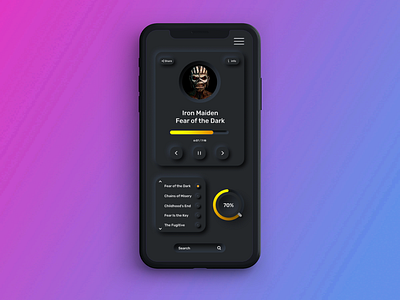 Music player neumorphism contrast dark dark app dark ui design music neumorphic neumorphic design neumorphism neumorphism ui play player ui ux