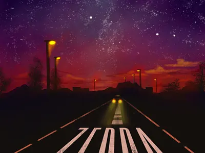 Late evening design digital art digital painting illustration procreate typography