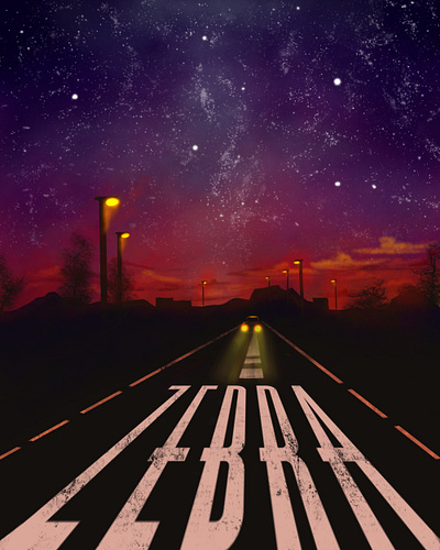 Late evening design digital art digital painting illustration procreate typography