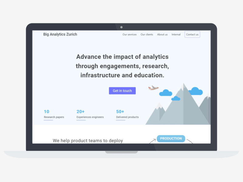 Front page website adobe xd animation design protopie