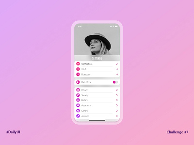 Daily UI 007 • Settings adobe xd app daily ui 007 dailyui dailyuichallenge design minimal settings ui uitrends userinterface ux