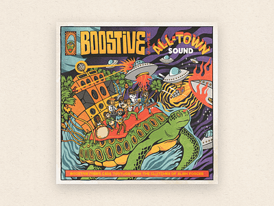 BOOSTiVE meets All-Town Sound! album art branding cover art design illustration print print design