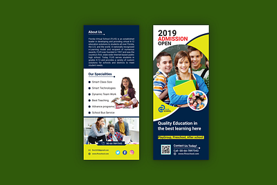 School Admission rack card flyer/DL Flyer design admission flyer branding brochure business catalog children school flyer corporate crean design creative design design design flyers dl flyer flyer kids flyer logo marketing rack card school flyer yellow design