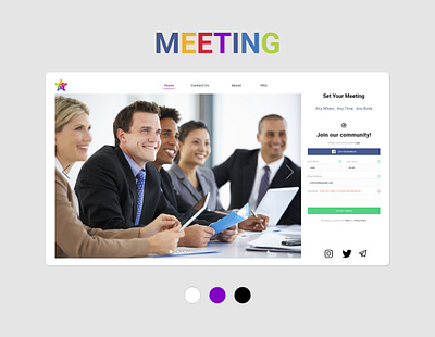 MEETING adobe xd flat design illustration meeting app minimal design minimalist ui design uiux uiux design ux design web design