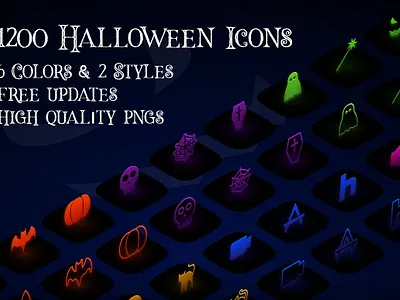 iOS14 Halloween Icons with 6 Colors