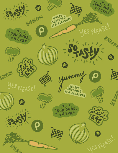 Publix 4eva branding design graphic design grocery store branding illustration illustration art illustration design illustrator lettering lettering art logo publix