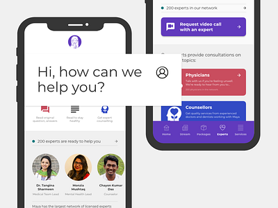 Maya iOS App consultation design health ios product ui