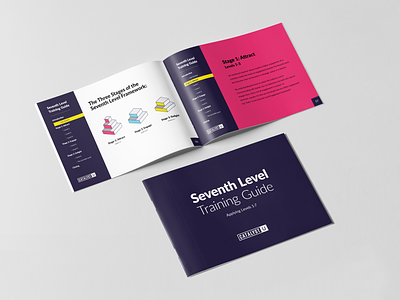 Seventh Level Training Guide Booklet Design booklet booklet design branding design e learning graphic design guide illustration resource vector