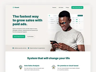 Ad Tracking SaaS Website admin analytics dashboard design ecommerce finance fintech hero section homepage interface landing page marketing report saas social media software startup ui web app website