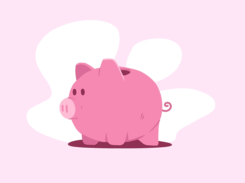 Piggy Bank animated gif animation cartoon color creative designer dribbble flat graphic illustration motion motion design simple