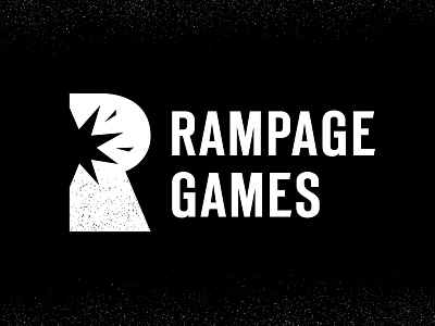 Rampage Games Logo design digital games gaming logo minimal negative spce rampage spark vector