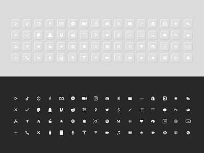 Dark vs. Light Icons` app icons app interface download figma icon design icon set icons icons set iphone iphone interface mockup neumorphic neumorphic design neumorphism neumorphism ui skeumorphism skeuomorph skeuomorphic uidesign uiux