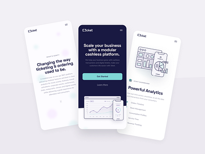 3cket - Mobile Website Screens business design freelancer landing page mobile responsive design responsive website startup ui ui design web web design web designer website