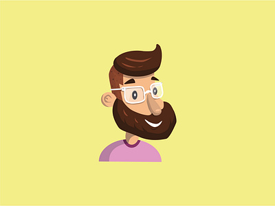 A friend of mine beard character design flat flat design glasses illustration illustrator minimal vector yellow