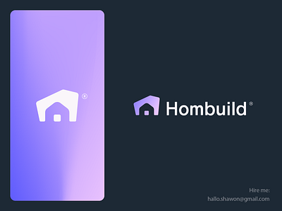 Hombuild Logo Design apartment branding crypto cryptocurrency data ecommerce logo friendly fun gradient home house identity letter mark monogram logo logo design logos logotype real estate real estate agency tech