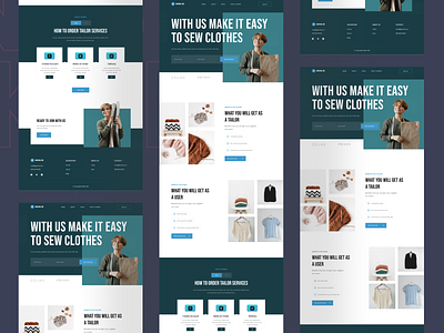 Nisik - Fashion Website Snapshot (Dark Mode) clean clothes dark mode design fashion figma grey blue homepage landing landing page minimal page sew tailor ui ui kit ux web web design website