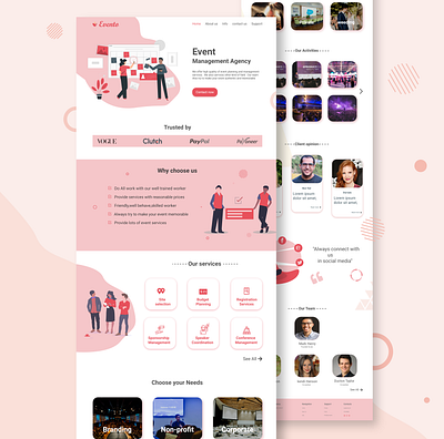 Evento-Landing page event landing page managment website design