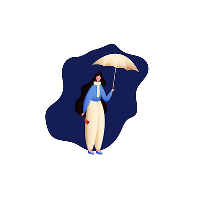 Rainy character design flat flat design illustration illustrator minimal rain umbrella vector