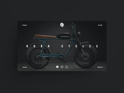 Roar Cycle Homepage branding dark mode design ui ux web website