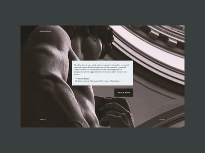 A Website For Ordering Steven Pinker's Book color design photography quote typography web