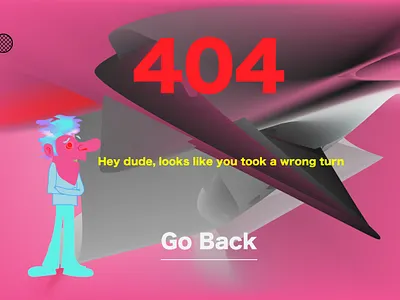 Daily UI Challenge: Day 008 - 404 Page cartoon dailyui dailyui 008 dailyuichallenge design illustration illustrator surreal ui design vector