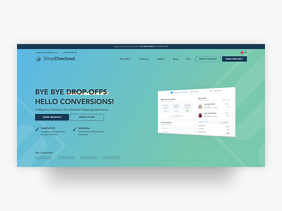 3StepCheckout - Landing Page 3d alonakorol animation branding conversions customers ecommerce engaging graphic design increase korolalona logo magento minimalist motion graphics optimisation satisfaction ui ux web