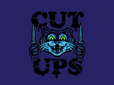 Cut-Ups branding cat design graphic design illustration illustrator knife logo vector