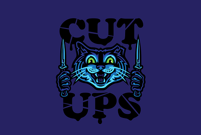 Cut-Ups branding cat design graphic design illustration illustrator knife logo vector
