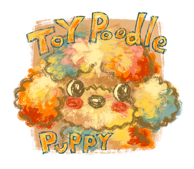 Toy poodle puppy graffiti animal character character design dog illustration pet puppy toy poodle