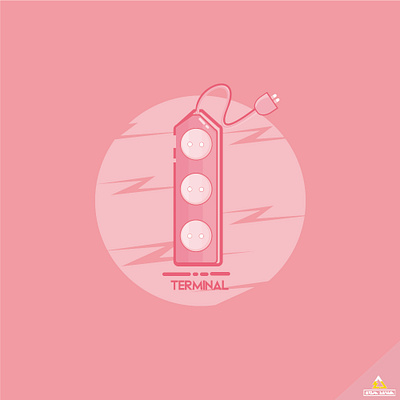 Terminal Listrik design flat flatdesign icon logo vector