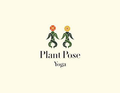 Plant Pose Yoga branding flowers illustration logo minimal modern logo plant pose yoga