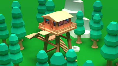 Asset Forge Daily build: Outpost 3d art asset forge blender3d illustration low poly render