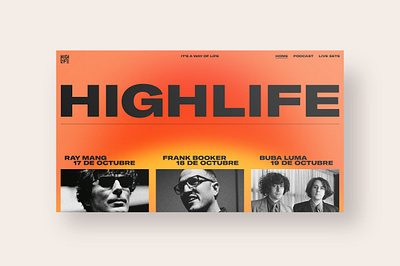 Highlife branding color festival gradient identity lineup logo music web website