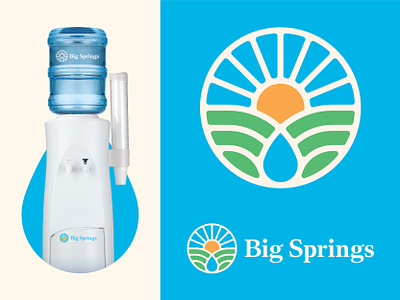 Big Springs - Logo Concept brand identity branding cooler design drop earth farm flat icon logo spring spring water springs sun typography vector water water drop