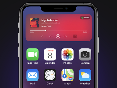 Music Widget - iOS app app design apple clean design dribbbleweeklywarmup flat interface ios ios14 minimal mobile mobile app mobile app design music ui uiux ux widget