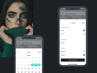 Zazzi: Calendar and Filter airbnb app app design calendar category design app fashion filter ios iphone list map portfolio product design profile uber ui ux videographer zazzi