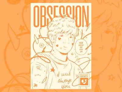 Obsession avatar boy character character design design face font hair illustration man men minimal person portrait poster profile picture stars type typography vector