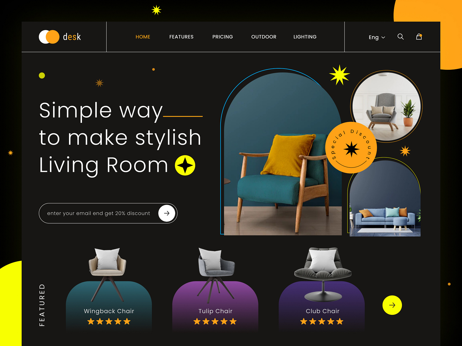 Furniture Landing Page Design by Oyolloo on Dribbble