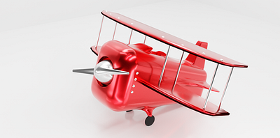 Biplane 3d 3d art biplane blender minimal 3d toy