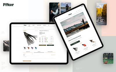 Pilker website tablet iPad Pro branding color palette concept fishing interface ipad logo mobile responsive design responsive website tablet ui ux web