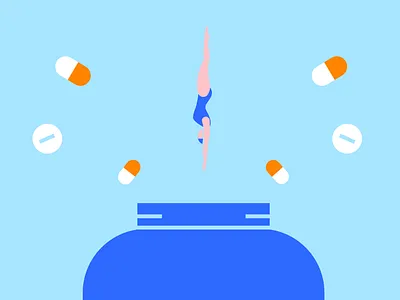 Sports Supplements on a Fast editorial fitness health illustration wellness