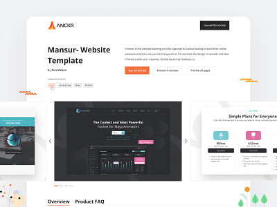 Anckr Portfolio Product Page design ui web